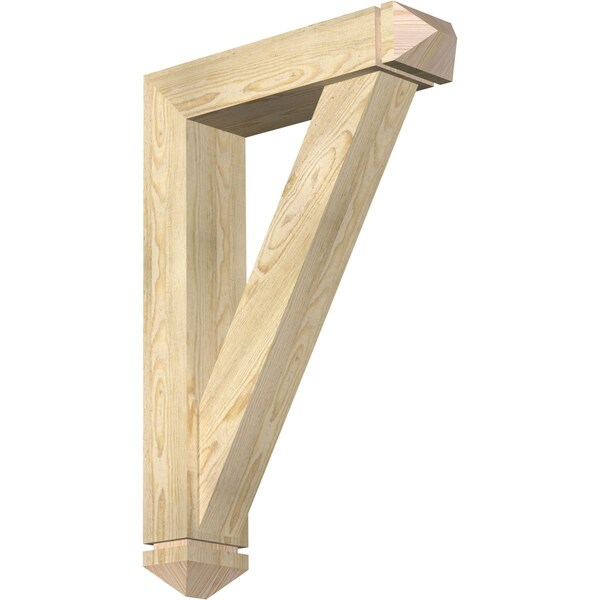 Ekena Millwork Traditional Arts and Crafts Rough Sawn Bracket w/ Offset Brace, Douglas Fir, 6"W x 24"D x 36"H BKT0604X24X36TRA03RDF - main